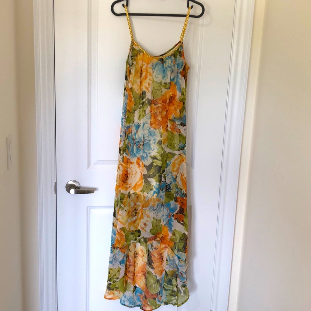 Hi-lo Floral Print Dress.